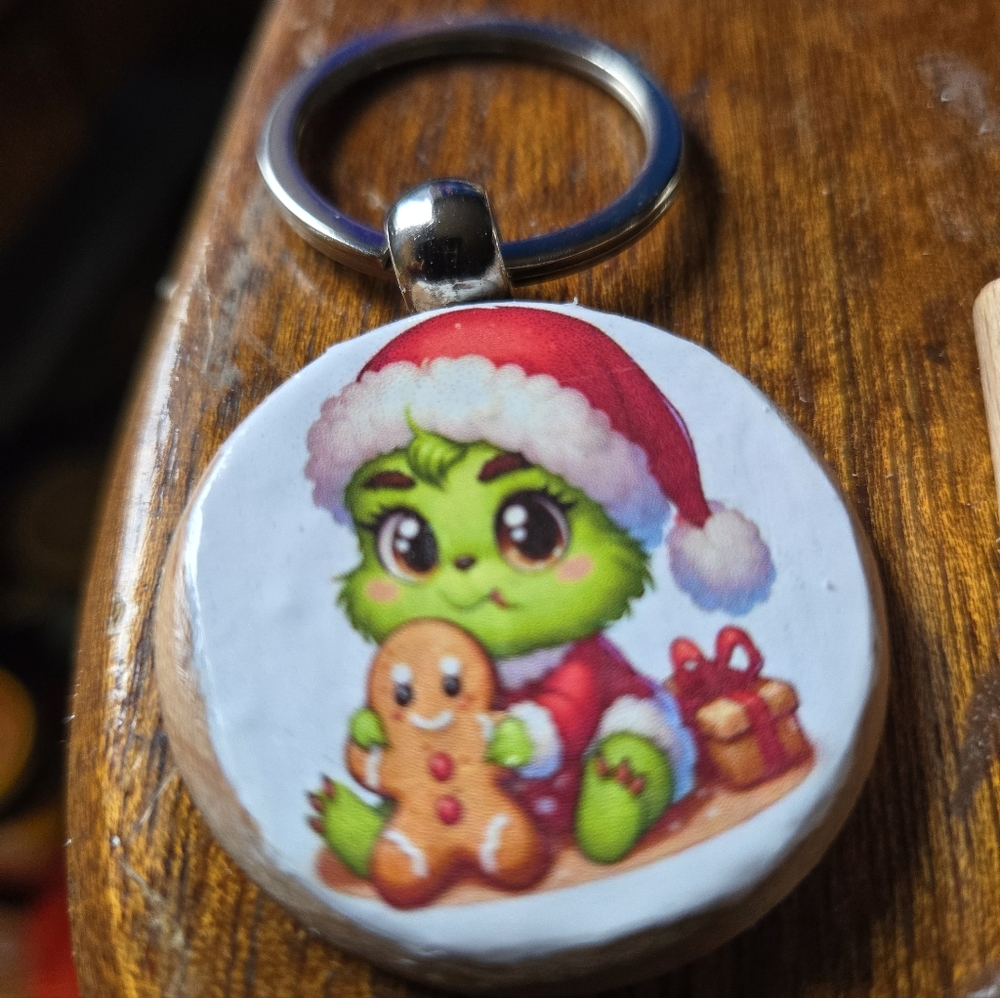 Christmas Keychain with Baby Grinch
